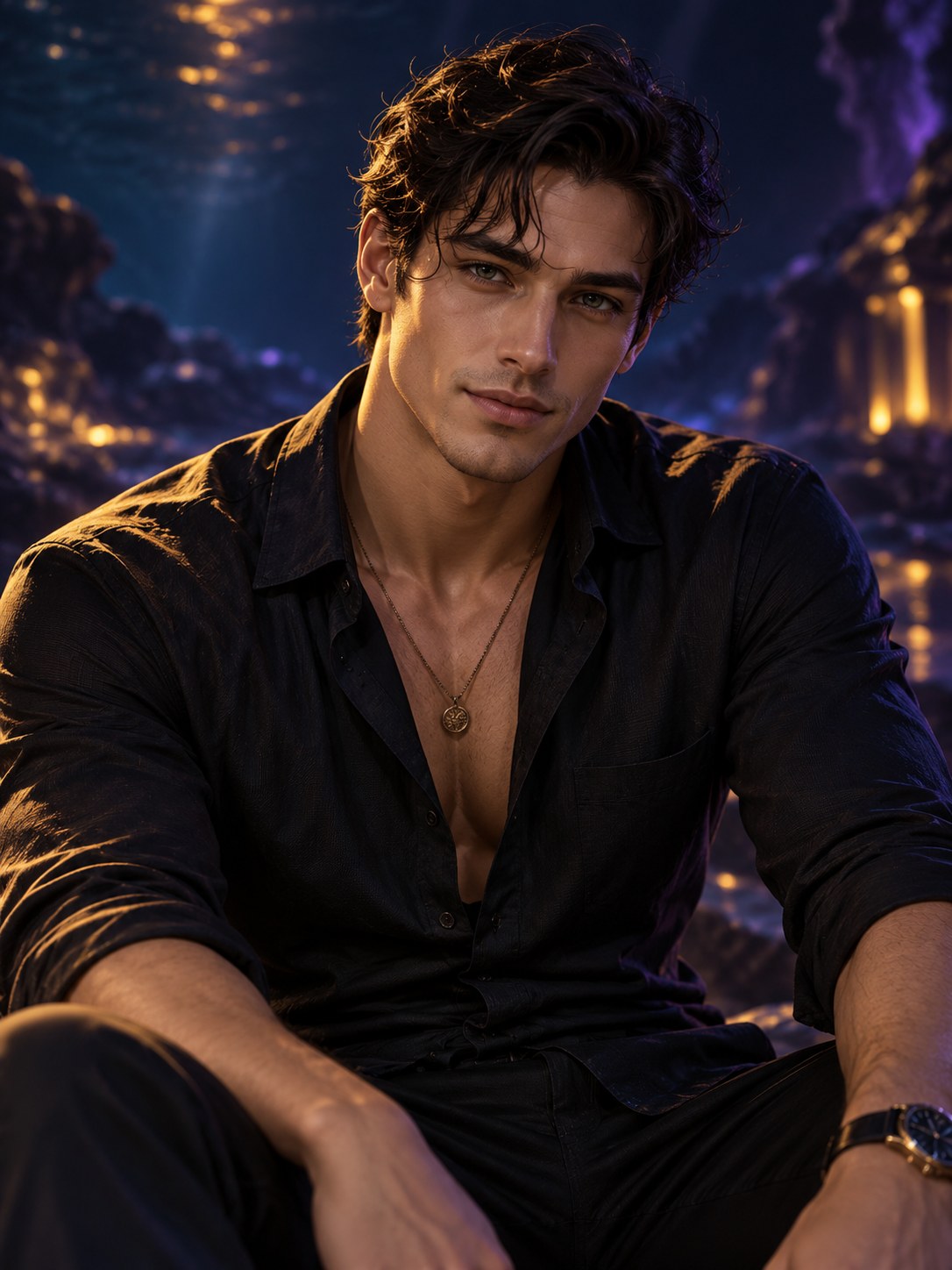 Portrait of a fictional adult character